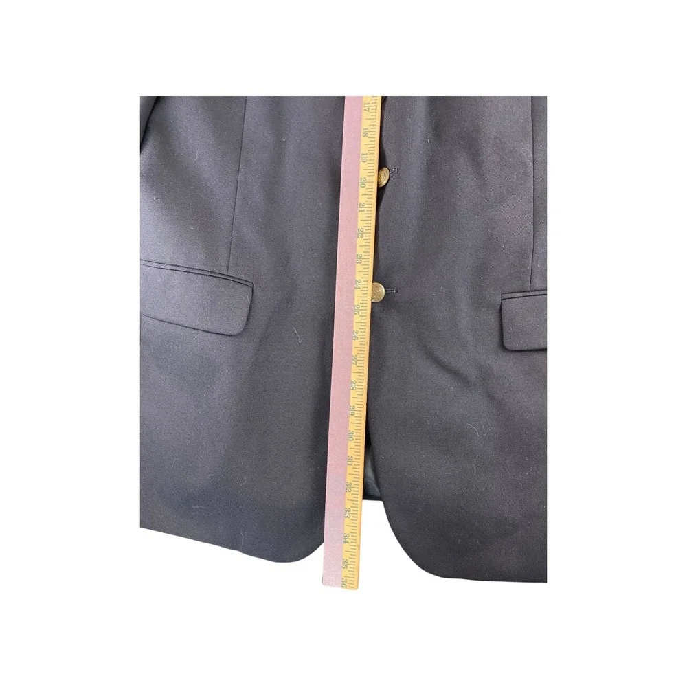 Meeting Street Navy Wool Blend Blazer 46‎ Long Mens Classic Fit Gold Buttons